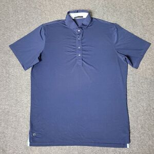 Greyson Mens Polo Golf Shirt Size L Blue Navy Performance Short Sleeve